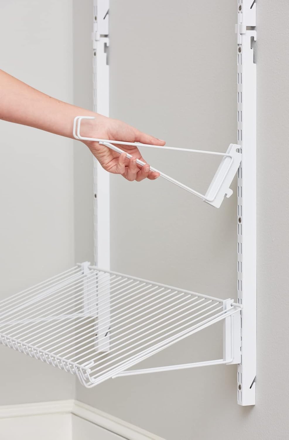Rubbermaid Wall Mount Shoe Shelf - Customizable White Organizer for Home, Closet & Laundry