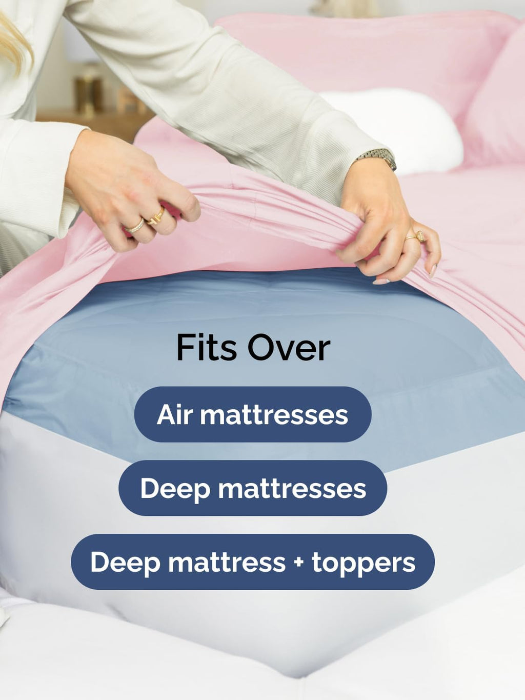 Skiennix Extra Deep King Sheet Set - 6 Piece Breathable Cooling Bedding | Luxury Soft Wrinkle-Free Lavender Pink