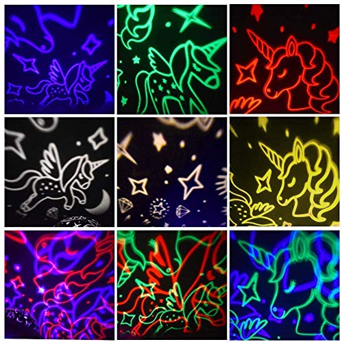 Unicorn Star Projector Night Light for Kids 2-in-1 Bedroom Lamp