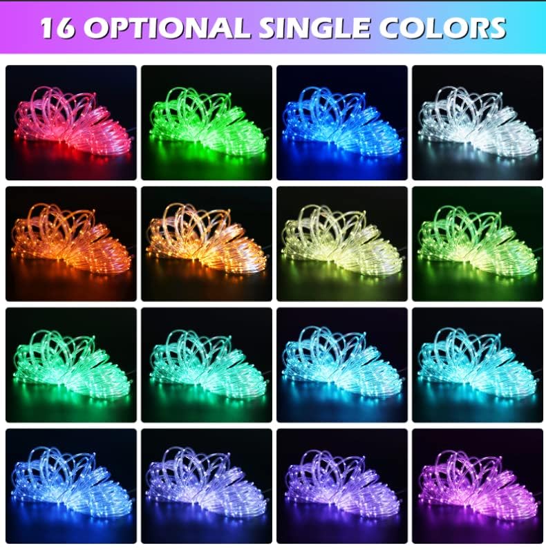 SURLED 99FT Outdoor Rope Lights with 300 LEDs, 16 Color-changing Modes, IP68 Waterproof, Remote Control