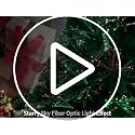 YUETJIN 32-Inch Green Pre-Lit Fiber Optic Christmas Tree with Transparent Variation