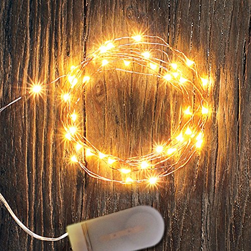 OakHaomie 6 Pack Battery Operated Fairy Lights 10ft Copper Wire Warm White No Remote