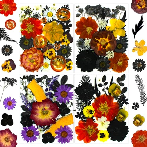 92 Pcs Natural Dried Pressed Flowers and Leaves for Resin Art and Crafts