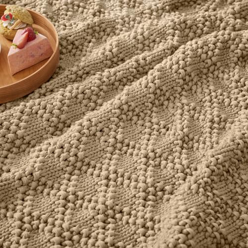 Chunky Knit Weighted Blanket 60''x80'' 20lbs - Breathable & Stylish