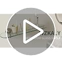 20-Inch Wall-Mounted Glass Bathroom Shelf, Brushed Nickel Floating Shelf