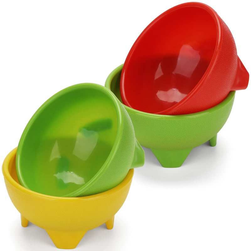 ZEAYEA 18 Pcs Salsa Bowls for Party, 4.5" Diameter Plastic Dipping Bowls, 12 oz Thick Mexican Salsa Bowl for Food Serving, Cute Guacamole Bowl for Condiments, Dipping Sauces, Taco, Snack, Multi Color