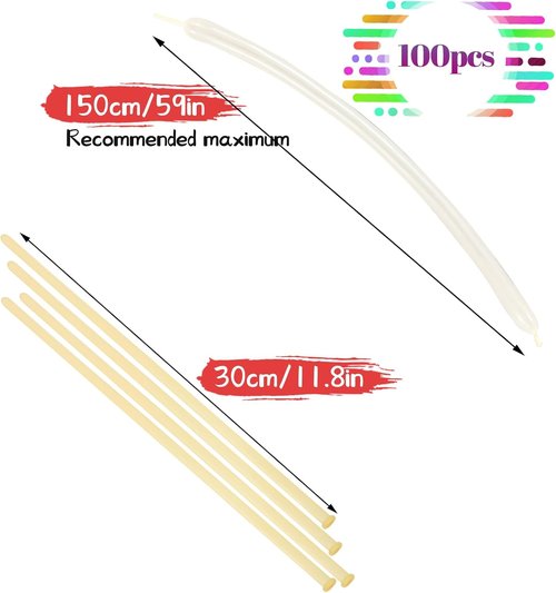 LXZFCRG Clear Long Skinny Latex Balloons - 100Pcs Twisting Balloons for Party Supplies & Decorations