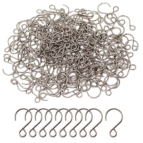 200-Pack Mini Stainless Steel S-Hooks for Ornaments & Suncatchers