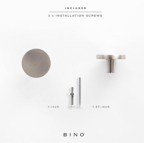 BINO 6-Pack Cabinet Knobs - Brushed Nickel 1.22" Diameter (31mm) - Stylish Dresser Drawer Handles