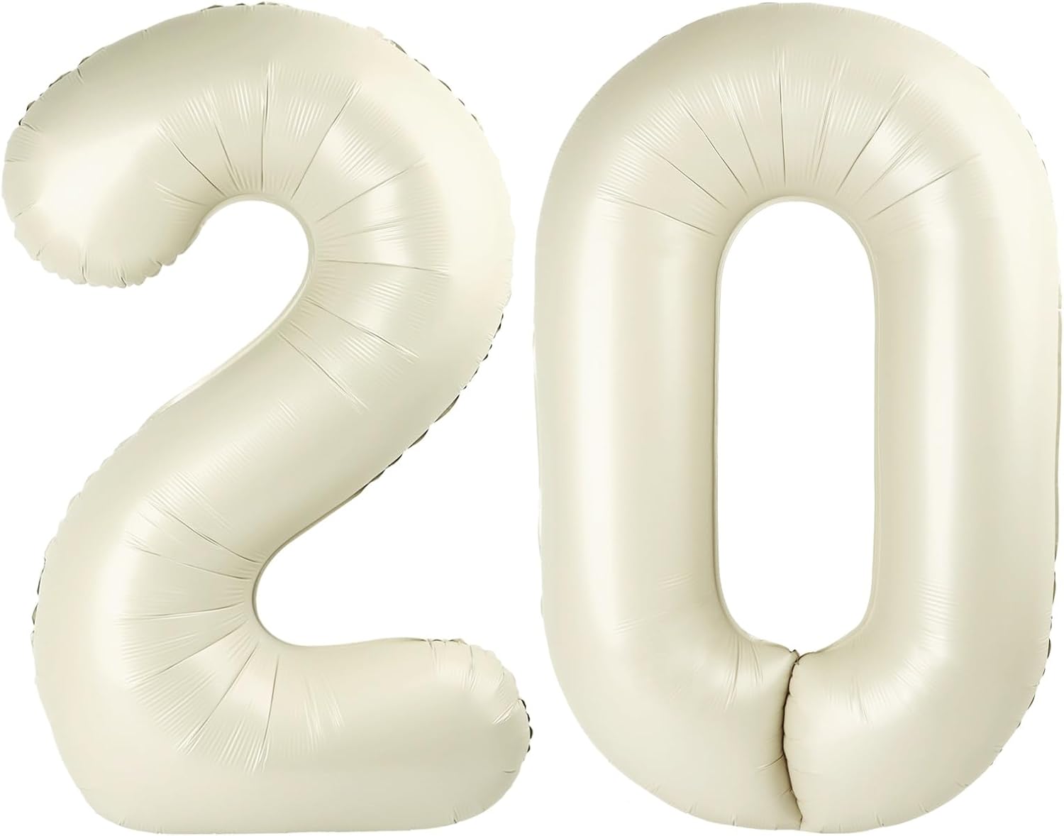 Skiennix 40-Inch Cream Number Balloon - Large Happy 20th Birthday Decoration for Parties & Events