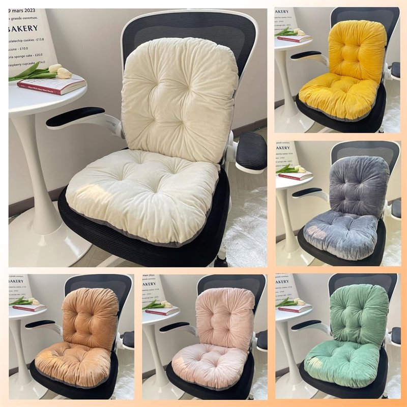 LYFJMUS 17x17 inch Office Chair Cushion for Back and Butt Desk Chair Cushion with Back Support for Office Dining Game Outdoor Chair Cushions (Green)