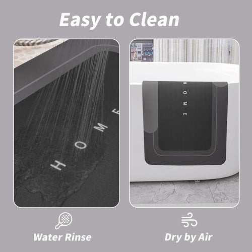 3PCS Absorbent Bath Mat Magic Rug Sets, Quick Drying Bath Mat Non-Slip Floor Rug Rubber Backed for Bathroom Kitchen Shower Sink (16.9''x23.6''+19.7''x23.6''+19.7''x31.9'', Black)