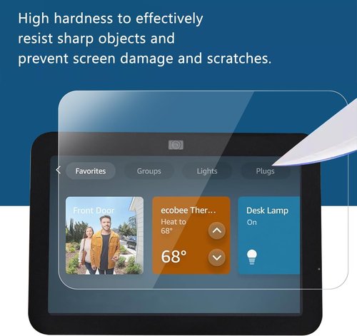MUBUY-GOL Tempered Glass Screen Protector - 9H Hardness, Ultra Clear, Anti-Fingerprint | 2 Pack for Echo Show 8 (4th Gen, 2025)