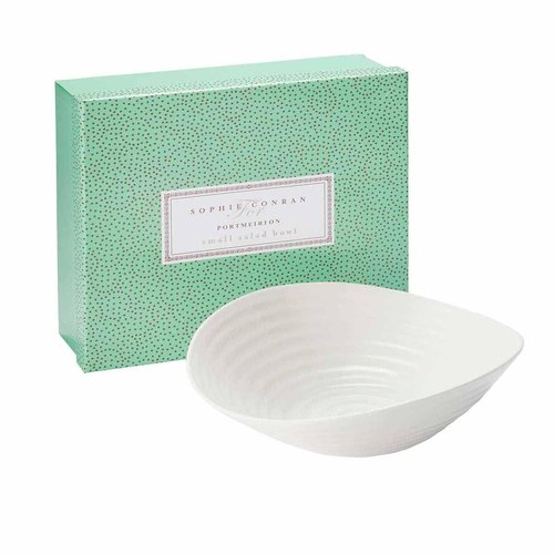 Portmeirion Sophie Conran Small Salad Bowl - 9.5 Inch Fine Porcelain Serving Bowl for Salads, Snacks & Entertaining, Versatile White Dinnerware - Dishwasher, Microwave & Oven Safe