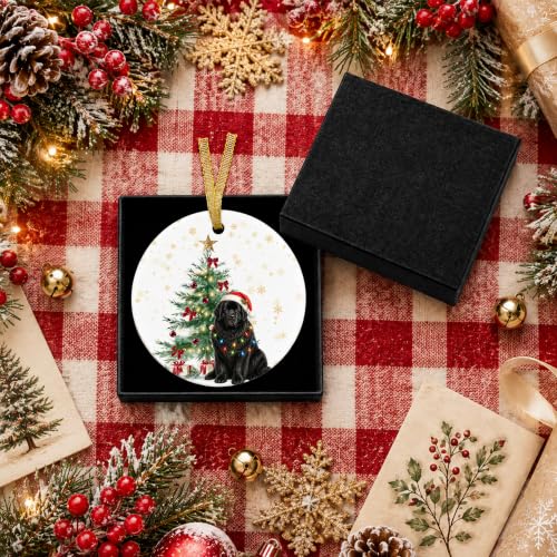 Gitzau Newfoundland Dog Ceramic Christmas Ornament - Holiday Tree Decor
