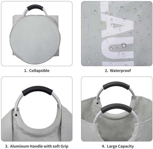 90L Waterproof Laundry Basket by [Brand Name] - Durable Hamper with Foam Handles | Black, 3-Pack