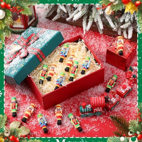 Chunful 60 Pcs Mini Nutcracker Figurines Christmas Party Favors Holiday Decor