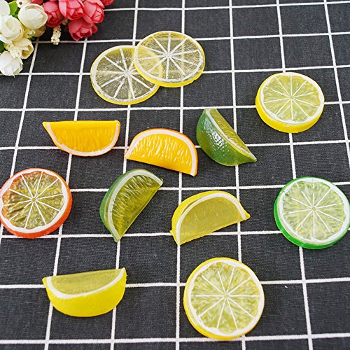 Artificial Lime Wedge Slices - 10 Pcs Decorative Fruit Props