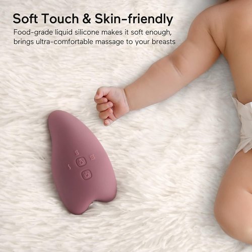 Momcozy Warming Lactation Massager - 2-in-1 Soft Breast Massager with Heat & Vibration for Improved Milk Flow
