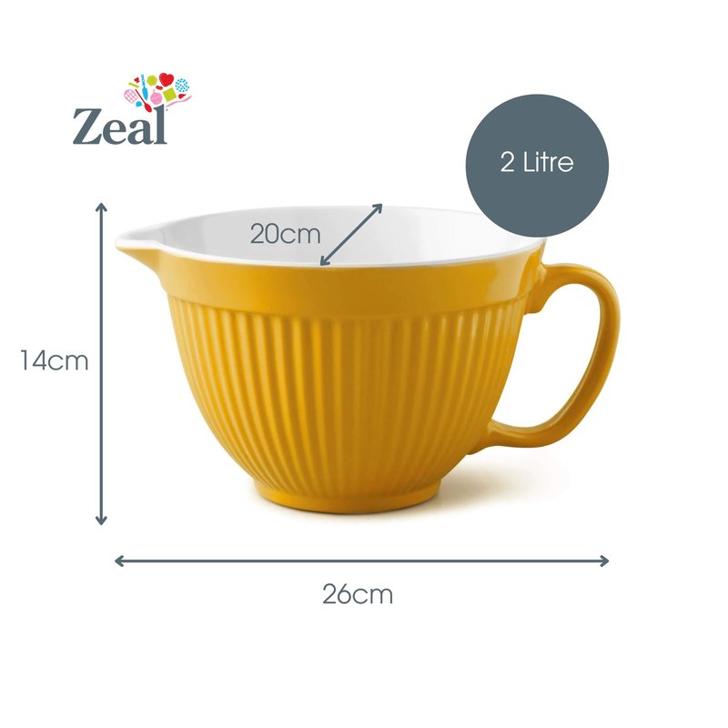 Zeal G208M Two Tone Mixing Bowl/Batter Jug 20cm, Melamine, Mustard