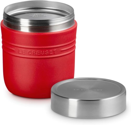 Le Creuset Stainless Steel Food Jar - 16 oz. Portable Container in Cerise Color
