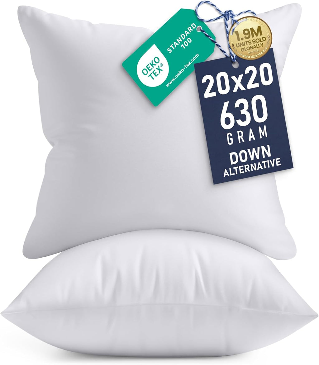 Utopia Bedding Pillow Inserts - Soft & Supportive 20x20 Decorative Throw Pillows | Set of 2, White