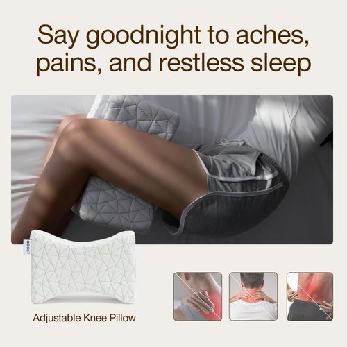 Coop Home Goods Leg Support & Knee Pillow for Side Sleeper, Adjustable Soft Orthopedic Leg Pillow for Sleeping, Pregnancy, Sciatica, Back, Hip and Joint Support with Washable Cover