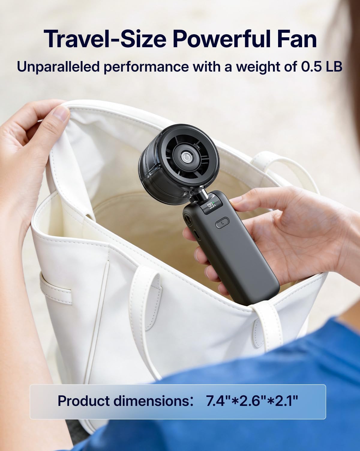 Skiennix Misting Fan - Portable Handheld Turbo Fan with Cool Mist Spray, 4000mAh Rechargeable Battery | Black