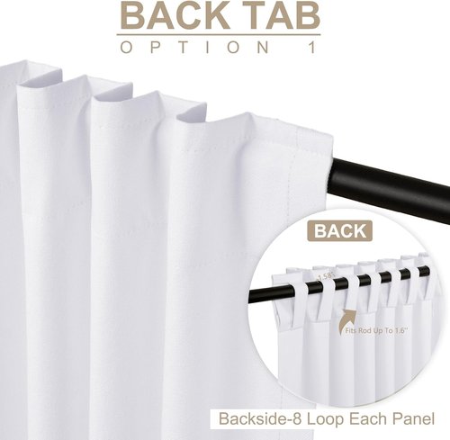 100% Blackout Shield Blackout Curtains - Thermal Insulated Drapes for Bedroom | 50" W x 63" L, Bright White