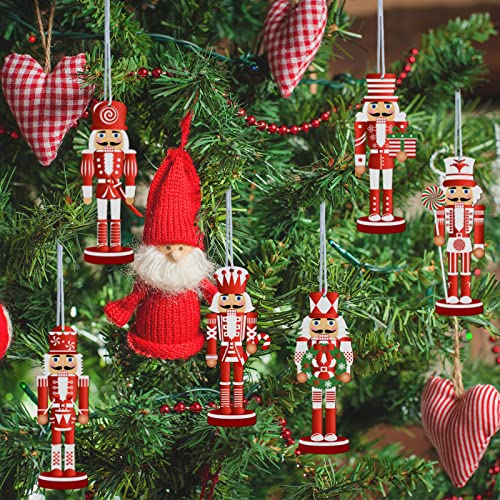 36 Pcs Wooden Christmas Nutcracker Ornaments - Hanging Tree Decor Set
