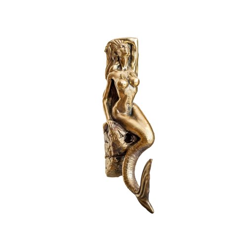 TUTURA LUTSS Mermaid Clothes Brass Hanger Holders Storage Racks. Handcraft Hooks for Hanging Coats Towels Keys Hats Purse Backpacks. Unique Design Gift
