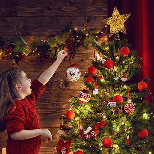 Gold Glitter Star Christmas Tree Topper - 10-Inch Hollow Metal Tree Decor