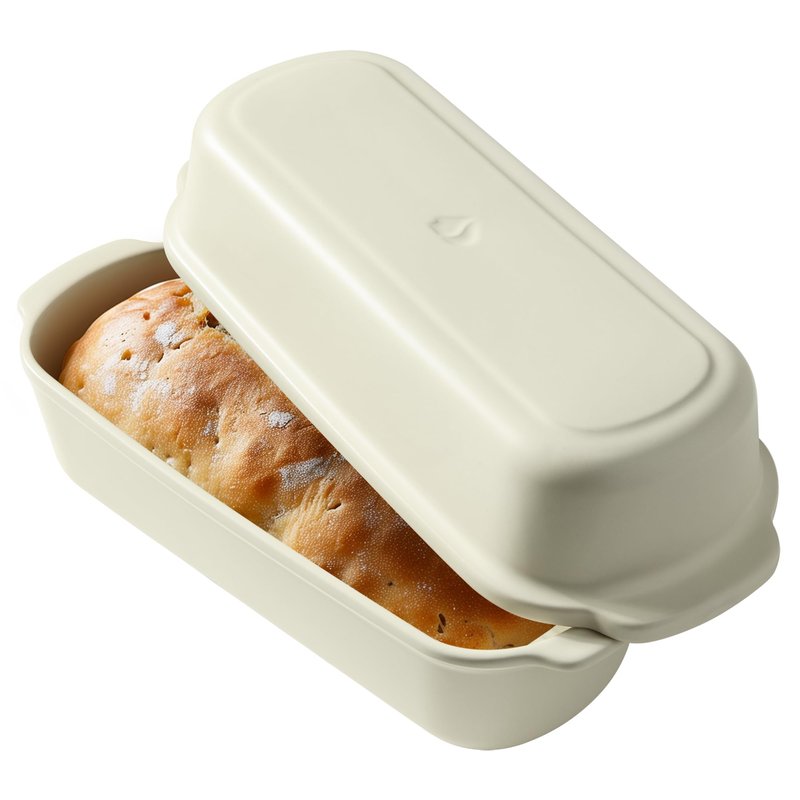 Navaris Loaf Dish with Lid - Ceramic Bakeware Tin for Baking Homemade Loaves - Stoneware Bread Pan for Oven - Dishwasher Safe and Easy to Clean - 34 cm x 13.5 cm (13.4" x 5.3")