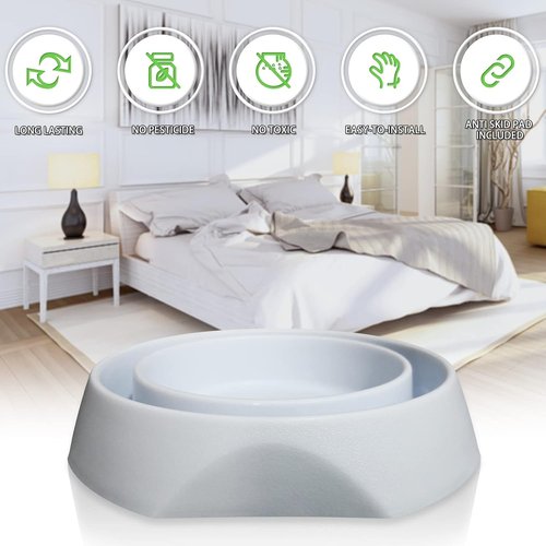 Bed Bug Interceptors by [Brand Name] - Anti-Skid Bed Bug Traps & Detectors | White - 4 Pcs