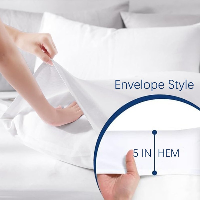 Bulk Pillow Cases Standard Size Set of 24 Pack Basic Pillowcases White Pillow Case Hypoallergenic Pillowcase Soft Envelope Closure Covers 20 x 26 Inches