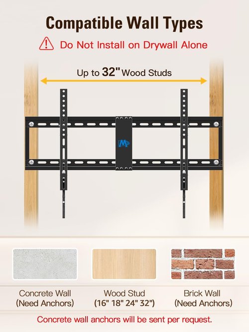 Mounting Dream Tilt TV Wall Mount - Universal Bracket for 42-84 Inch TVs | Low Profile Design, Max VESA 800x400mm, 132 LBS Capacity