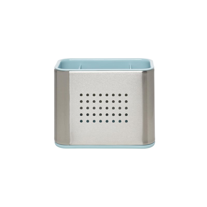 KitchenAid Multi Compartment Sink Brush and Sponge Caddy with Perforation for Quick Air Drying, 3.25 x 4.78 x 6.25 Inch, Mineral Water