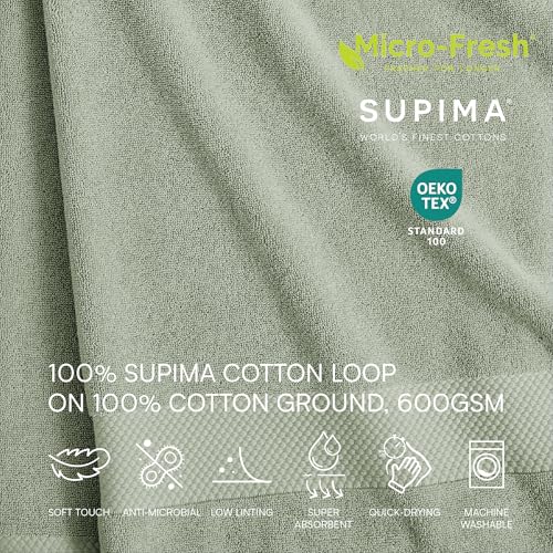 Lacoste Heritage Supima Cotton Bath Towel Aloe 30" x 54"