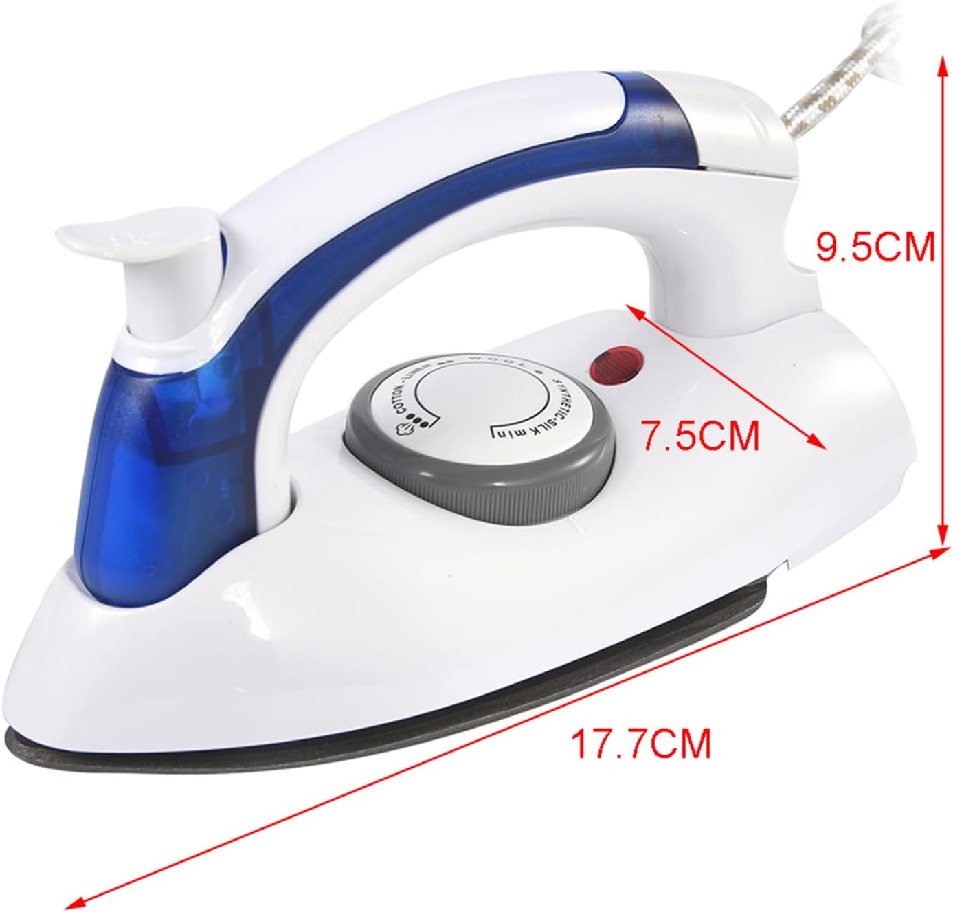 Skiennix Portable Foldable Steam Iron - Handheld Mini Iron with Temperature Control & Nonstick Sole Plate | Ideal for Home & Travel