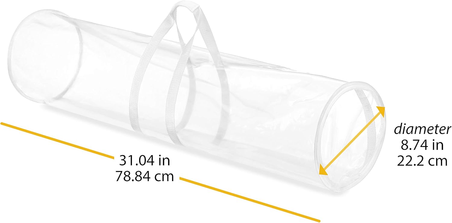 Whitmor Clear Gift Wrap Organizer - Zippered Storage for 25 Rolls | Pack of 6