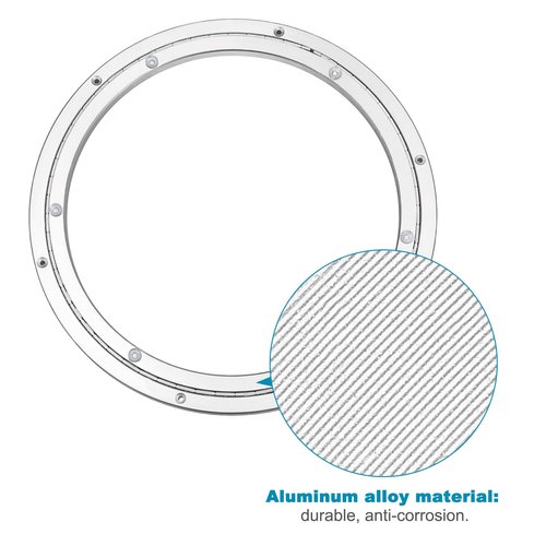 MECCANIXITY Aluminum Lazy Susan 18 Inch Muffler Turntable Ring Large Bearing Metal Rotating Turntable Bearings Swivel Plate Hardware for Round Dining-Table Showcase Display Stand Silver