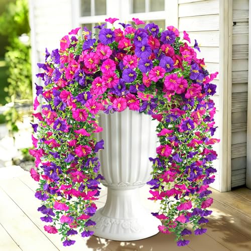 UV Resistant Faux Silk Morning Glory Vines - 2 PCS with 300 Blooms
