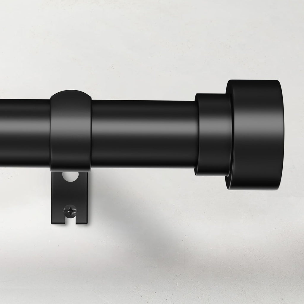 Time Forest Black Curtain Rods - Adjustable 32 to 120 Inch Heavy Duty, Modern Style for Indoor/Outdoor Use