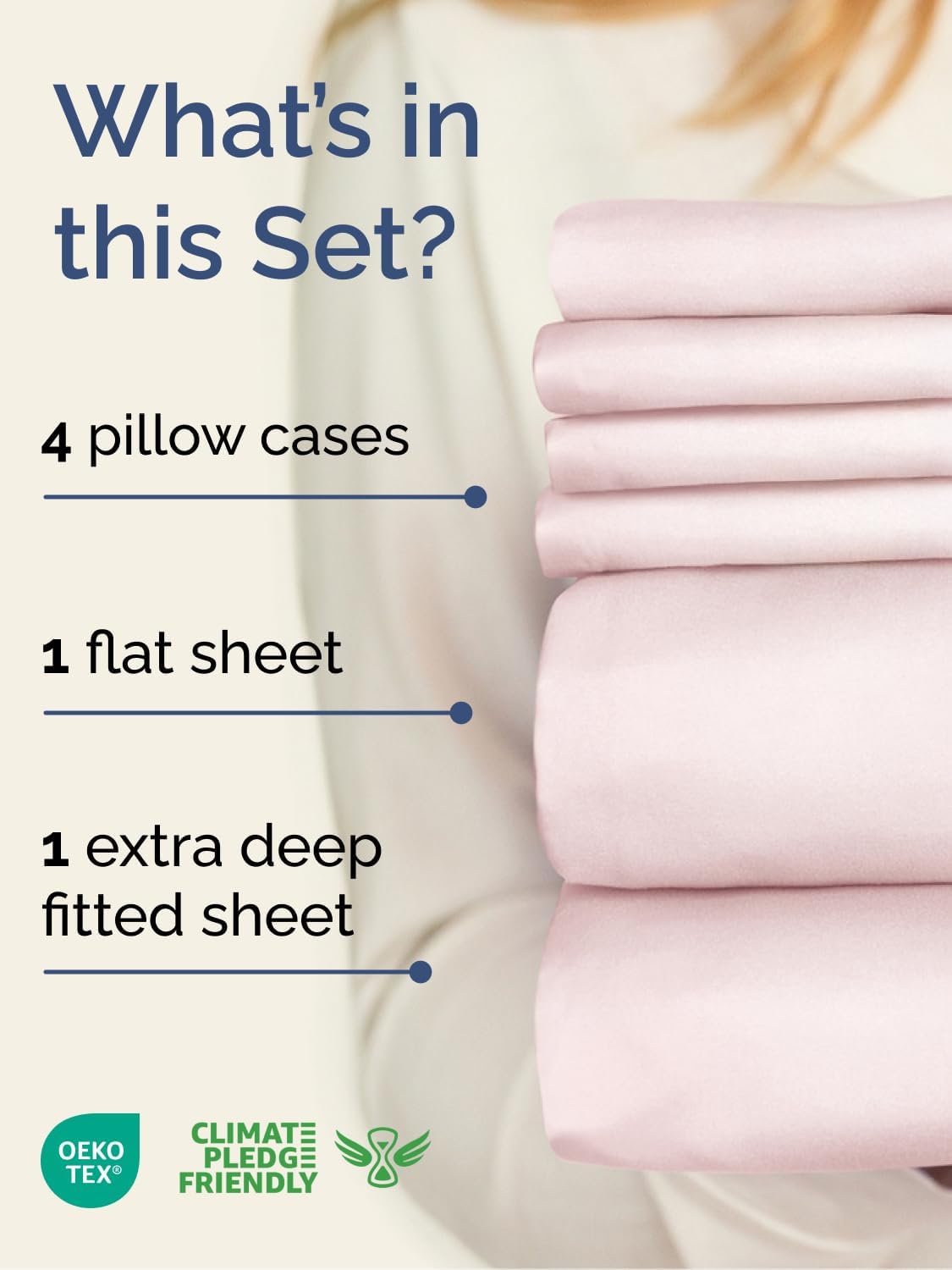 Skiennix Extra Deep King Sheet Set - 6 Piece Breathable Cooling Bedding | Luxury Soft Wrinkle-Free Lavender Pink