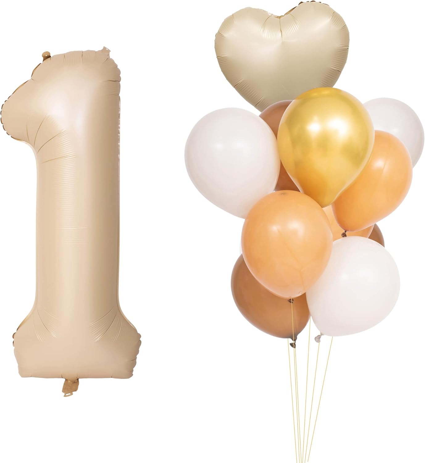 Skiennix 40" Caramel Number Balloons - Helium Foil Mylar Birthday Party Decoration