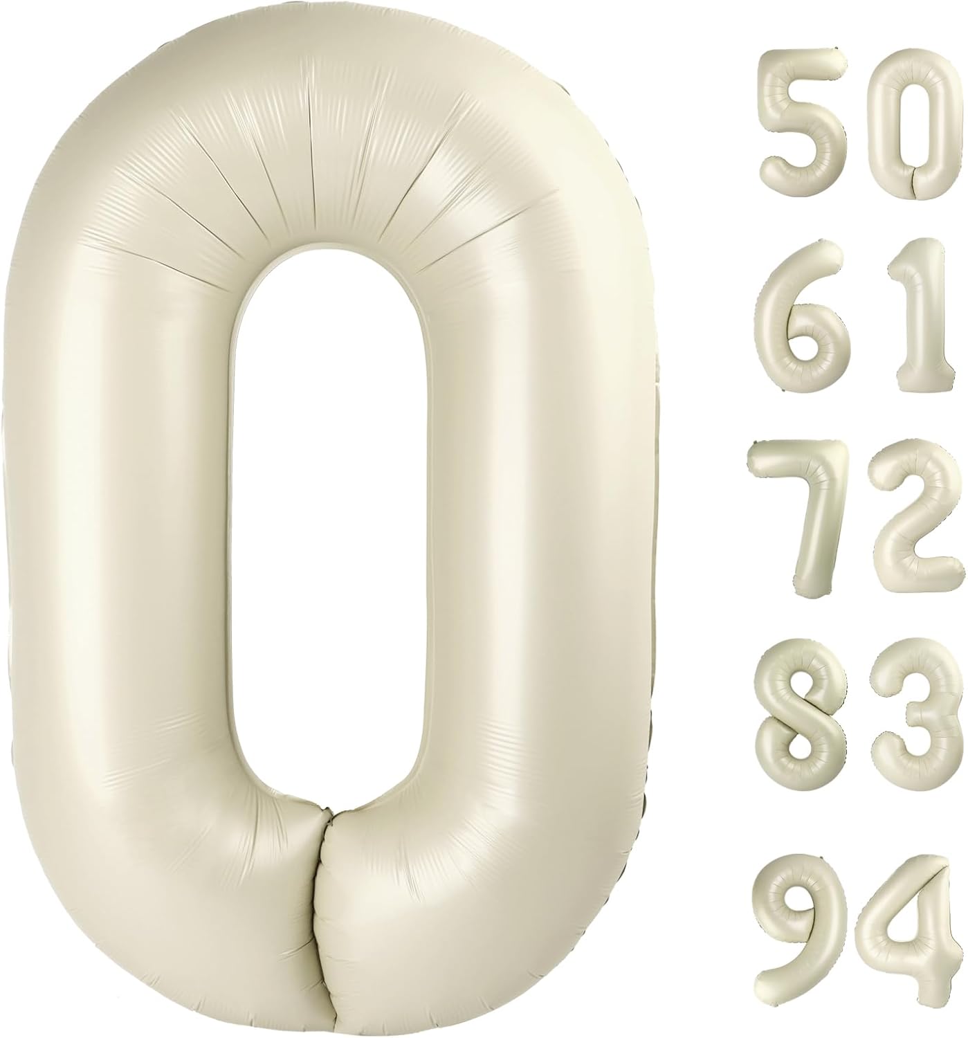 Number Balloons 40 Inch - Cream 0 Birthday Decorations | Perfect Party Supplies for Any Celebration
