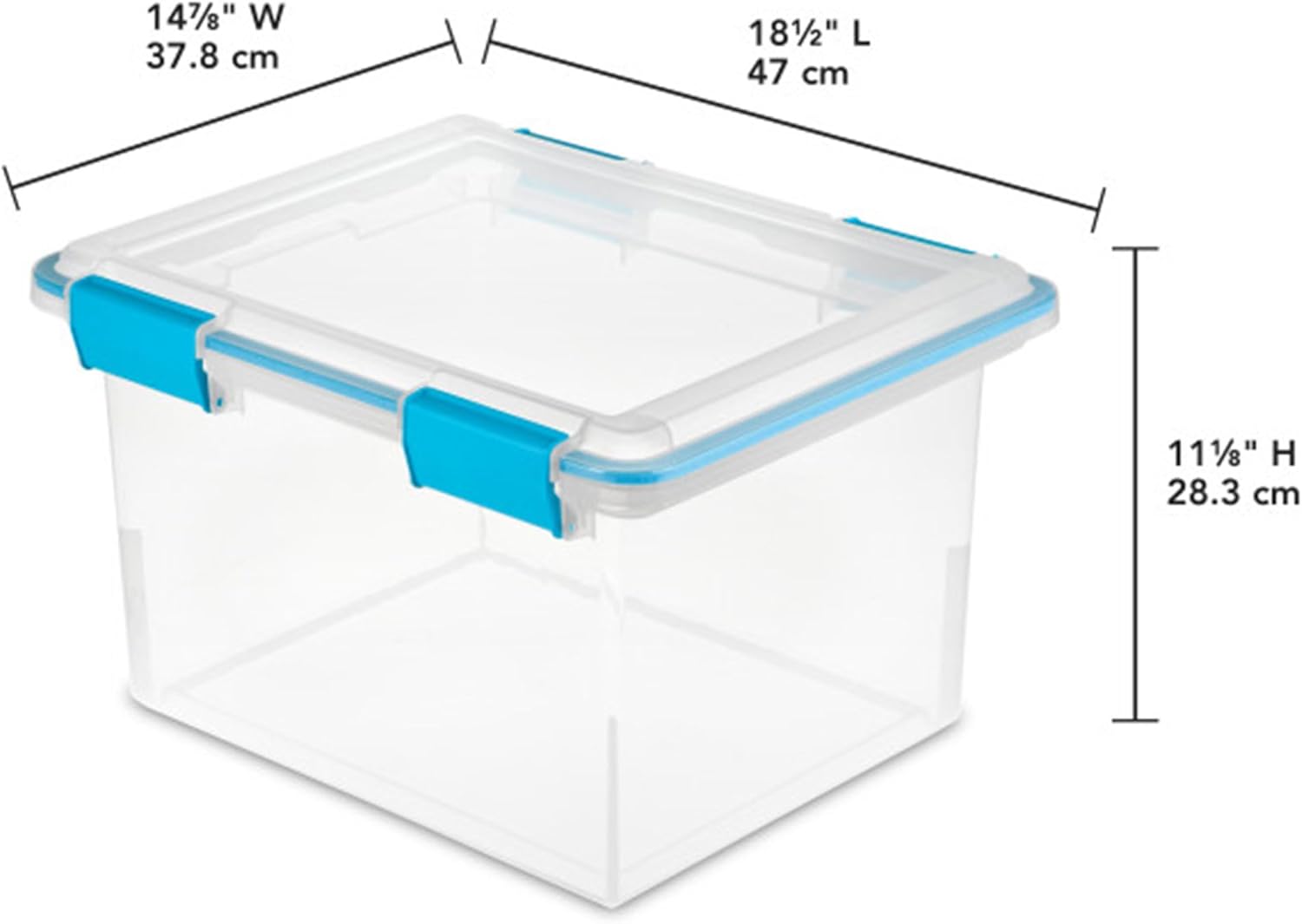 Sterilite 4-Pack Gasket Box | Weather-Resistant 32 Quart Storage Bins with Latching Lids - Heavy-Duty Organizers for Home and Office