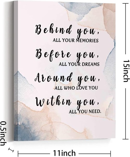 JANLAN Wall Art - Inspirational Graduation Quotes Canvas Decor for Girls | Motivational 12x15 Inch