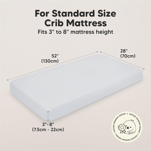 KeaBabies Organic Crib Sheets - 2-Pack Fitted Jersey Cotton for Baby Beds | Soft, Breathable, Neutral Prints (Cove)