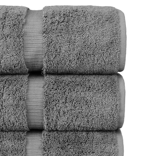 Chakir Turkish Linens 4-Piece 100% Cotton Bath Towels - Gray